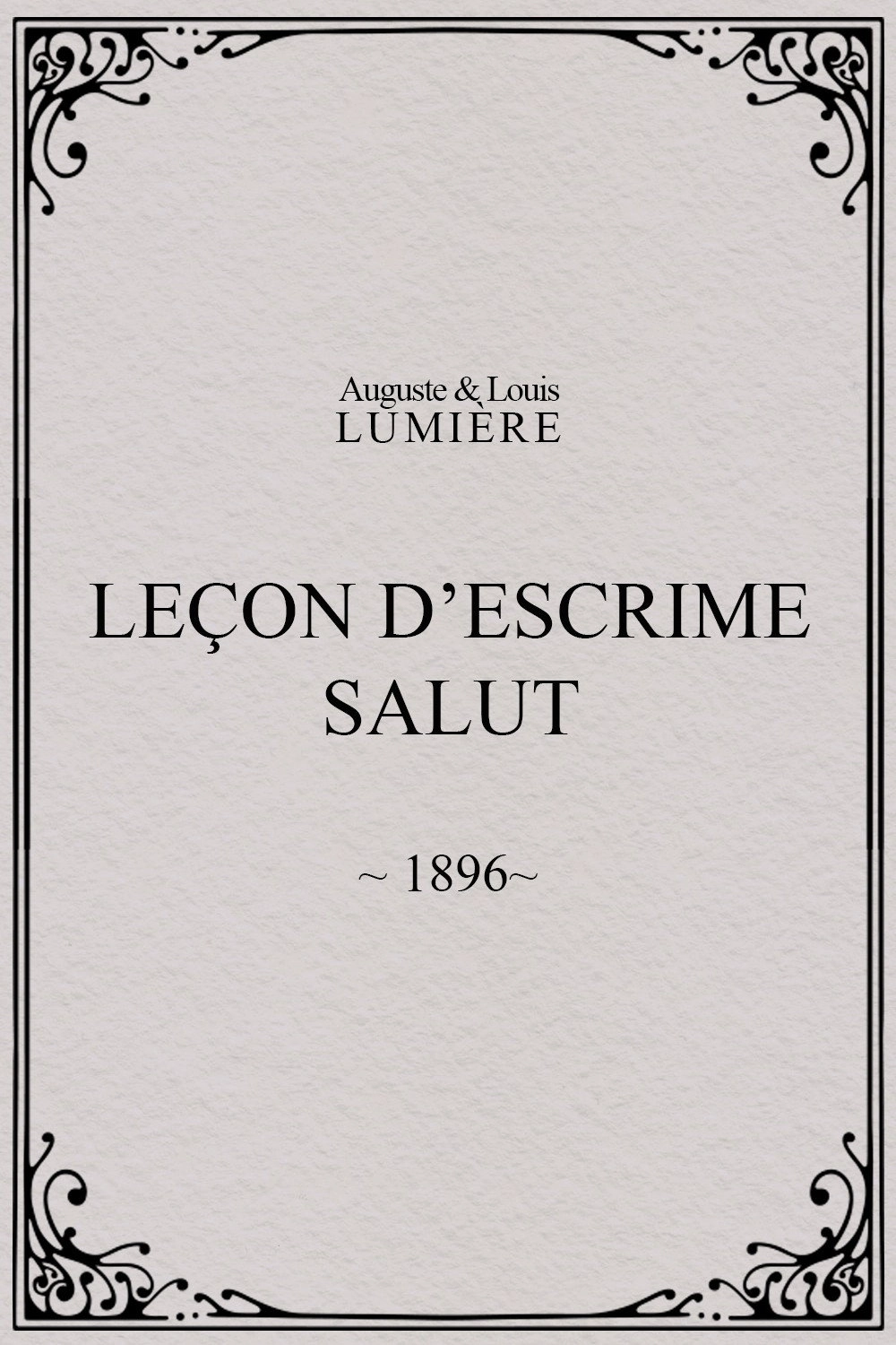 Leçon d’escrime : salut