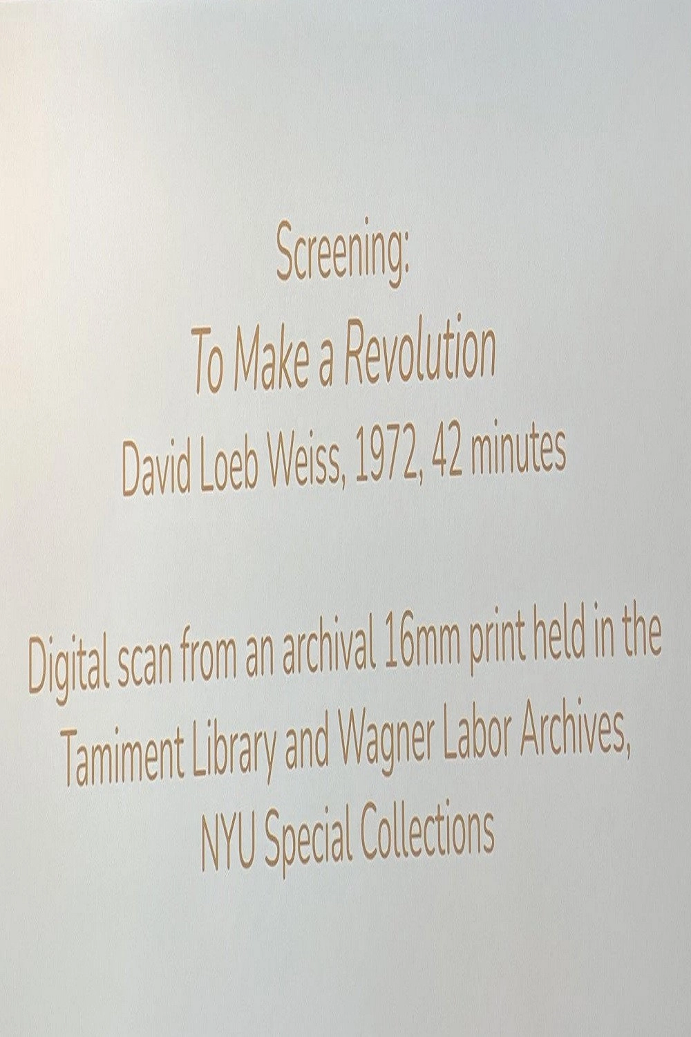 To Make a Revolution