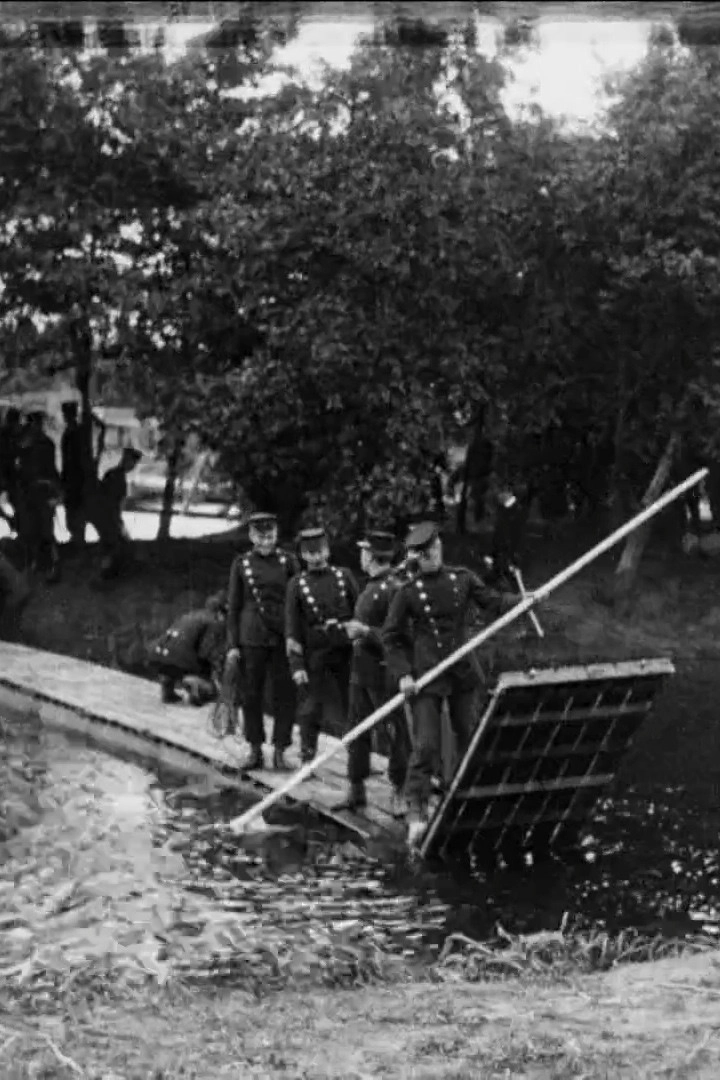 Engineers Building a Temporary Bridge