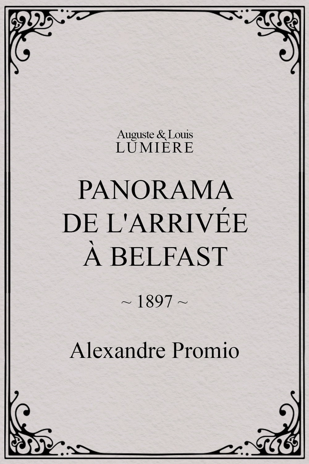 Panorama de l'arrivée à Belfast