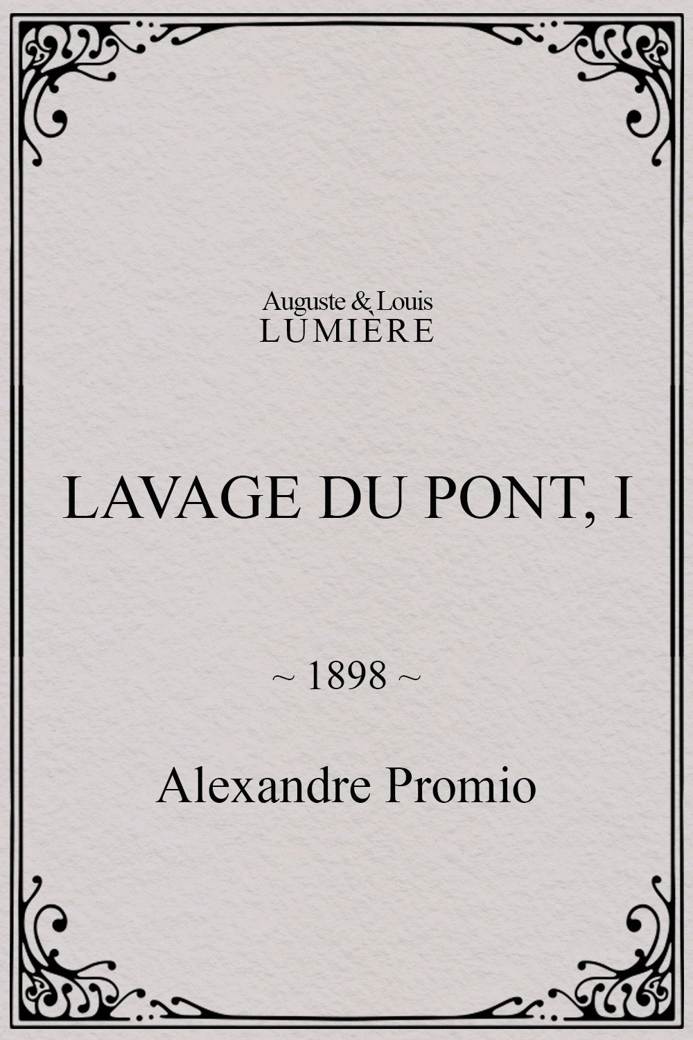Lavage du pont, I