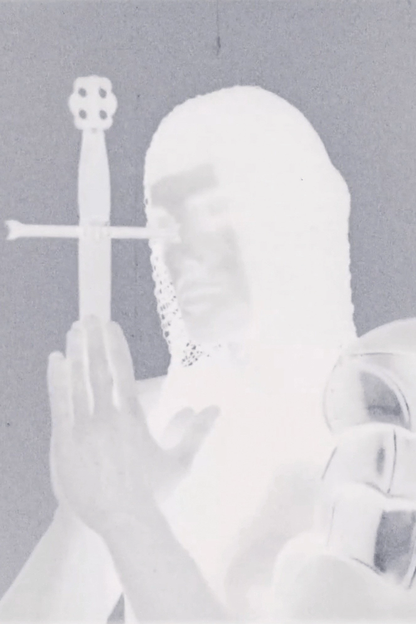 Warrior Figure on a Grey Background