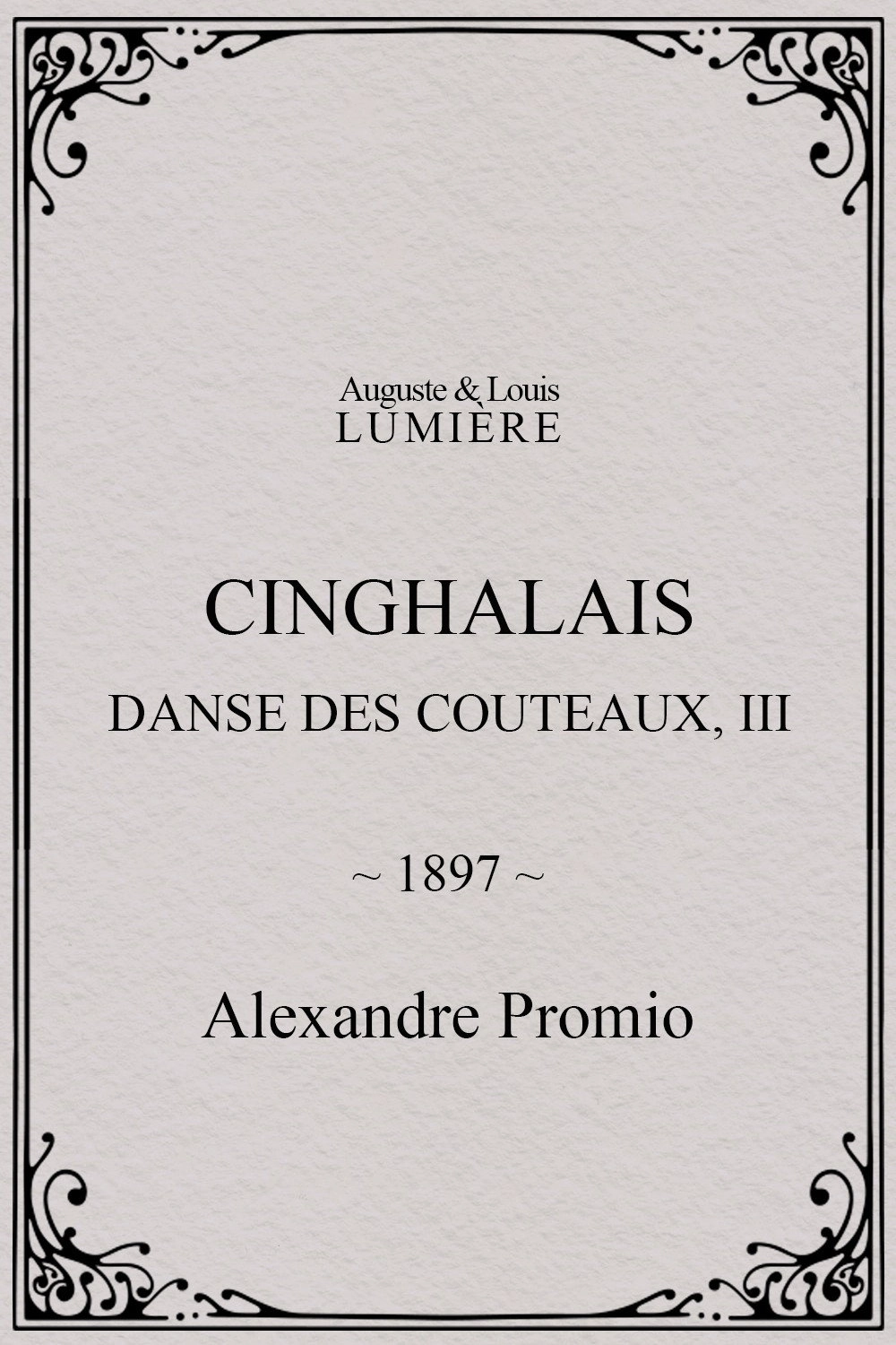 Cinghalais : danse des couteaux, III